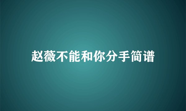 赵薇不能和你分手简谱