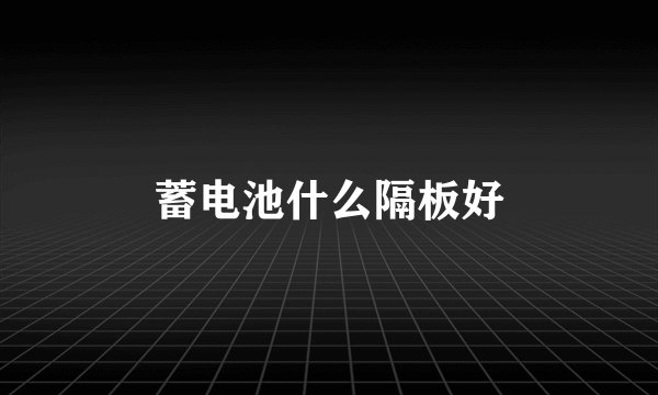 蓄电池什么隔板好