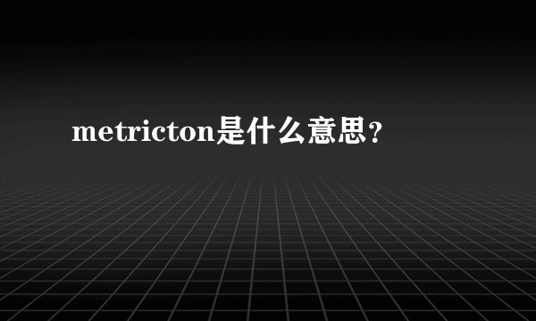 metricton是什么意思？