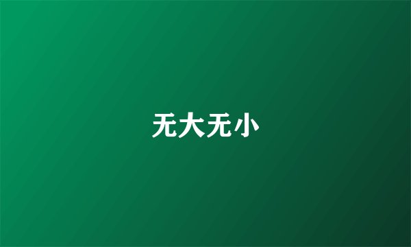 无大无小