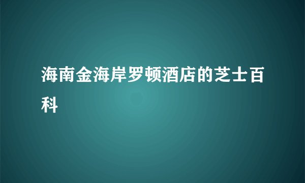 海南金海岸罗顿酒店的芝士百科