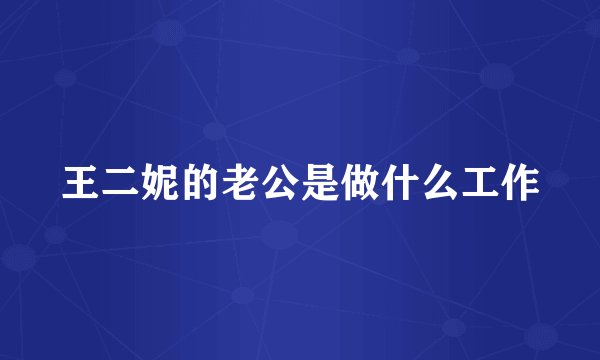 王二妮的老公是做什么工作