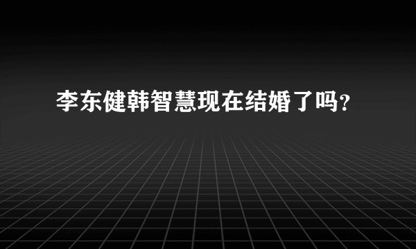 李东健韩智慧现在结婚了吗？