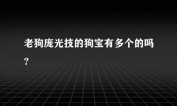 老狗庞光技的狗宝有多个的吗?