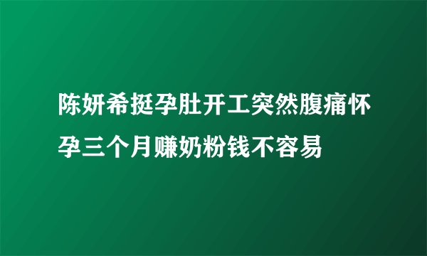 陈妍希挺孕肚开工突然腹痛怀孕三个月赚奶粉钱不容易