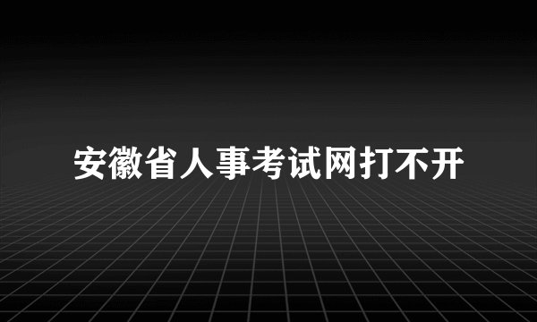 安徽省人事考试网打不开