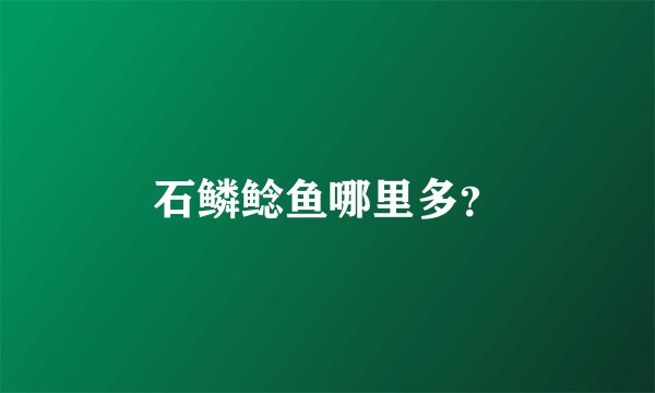 石鳞鲶鱼哪里多？