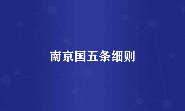 南京国五条细则