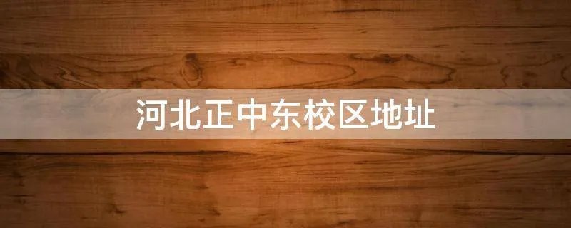 河北正中东校区地址