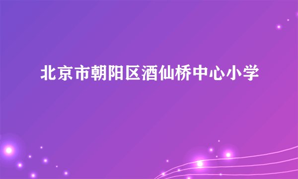 北京市朝阳区酒仙桥中心小学