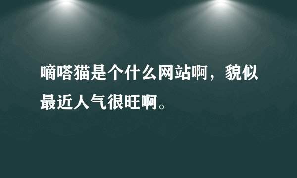 嘀嗒猫是个什么网站啊，貌似最近人气很旺啊。