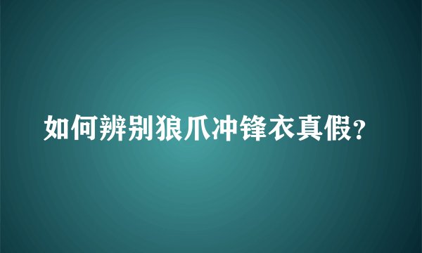 如何辨别狼爪冲锋衣真假？