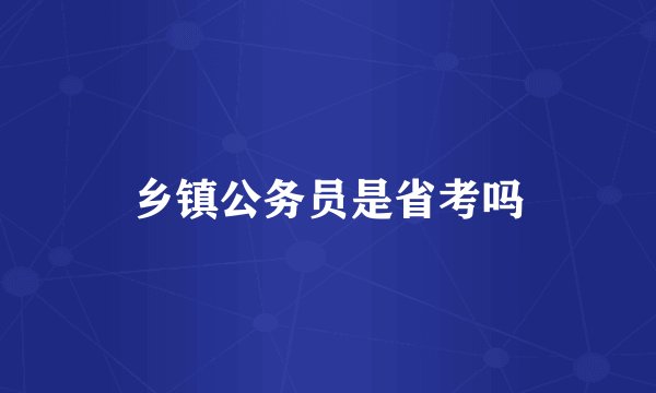 乡镇公务员是省考吗