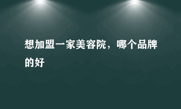 想加盟一家美容院，哪个品牌的好