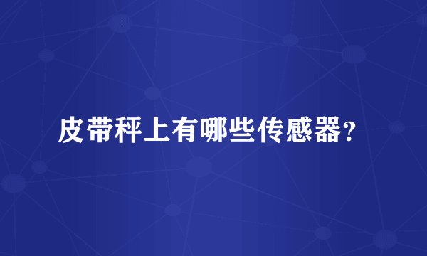 皮带秤上有哪些传感器？
