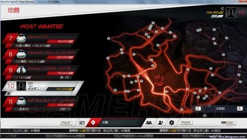《极品飞车17：最高通缉》劫车点分布图 87个热门车位置