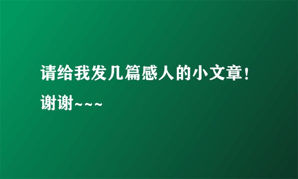 请给我发几篇感人的小文章！谢谢~~~