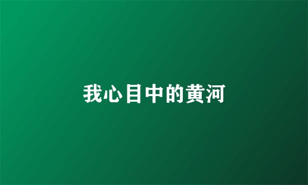 我心目中的黄河