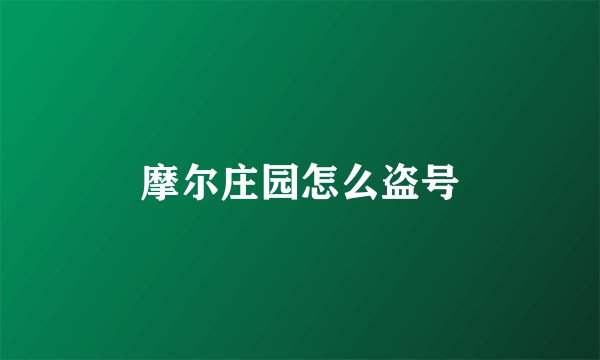 摩尔庄园怎么盗号