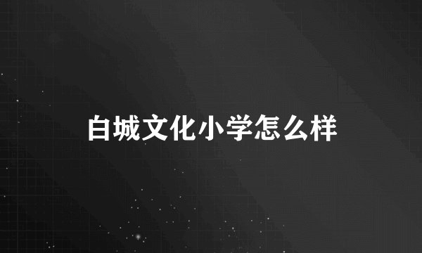 白城文化小学怎么样