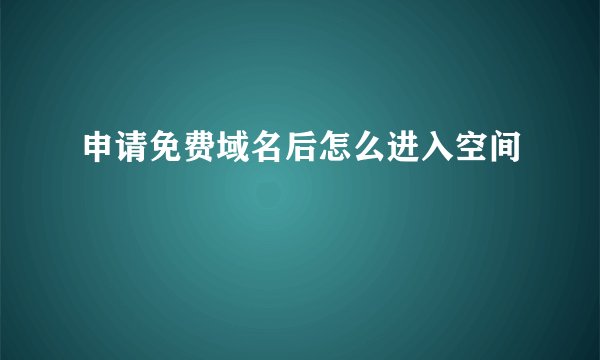 申请免费域名后怎么进入空间