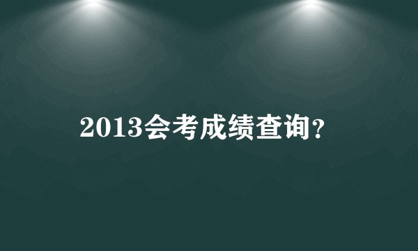 2013会考成绩查询?