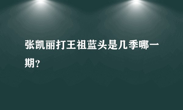 张凯丽打王祖蓝头是几季哪一期？