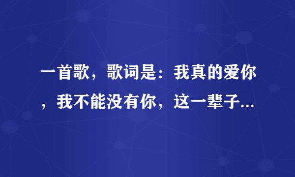 一首歌，歌词是：我真的爱你，我不能没有你，这一辈子都要和你在一起