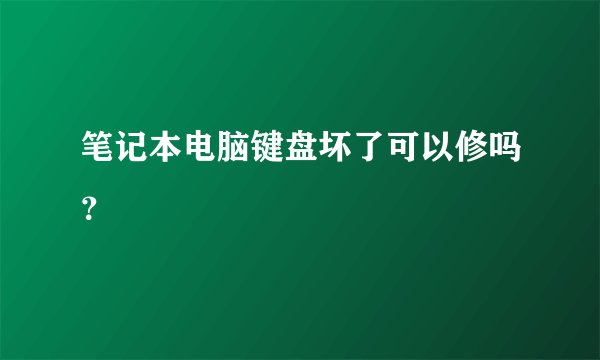 笔记本电脑键盘坏了可以修吗？