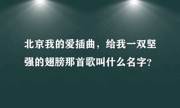 北京我的爱插曲，给我一双坚强的翅膀那首歌叫什么名字？