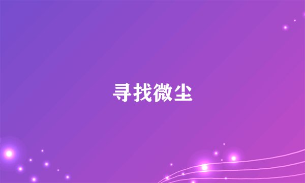 寻找微尘