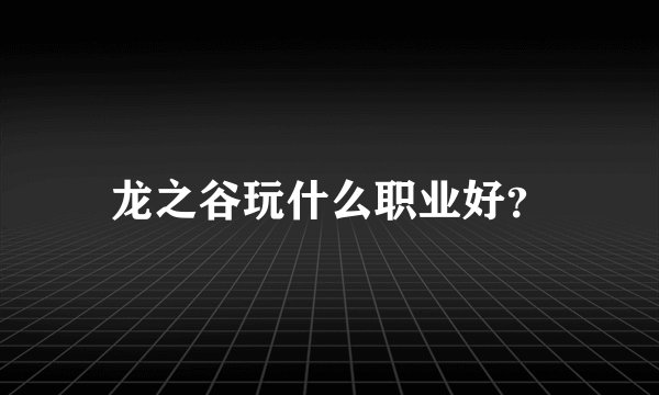 龙之谷玩什么职业好？