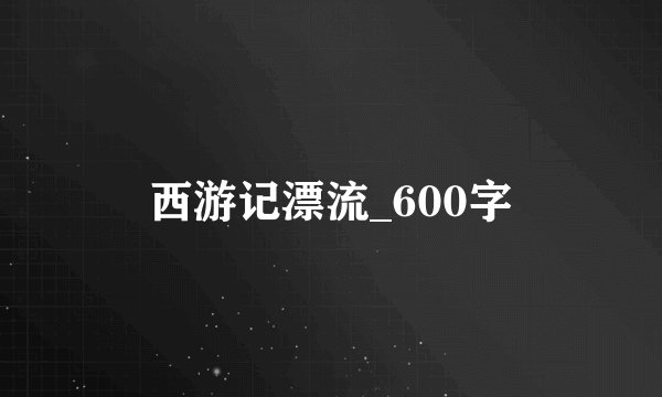 西游记漂流_600字