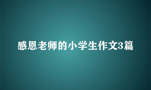 感恩老师的小学生作文3篇