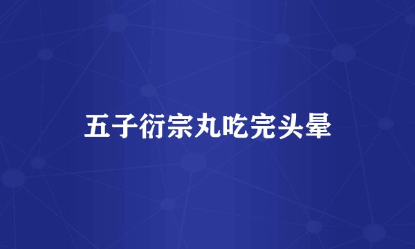 五子衍宗丸吃完头晕