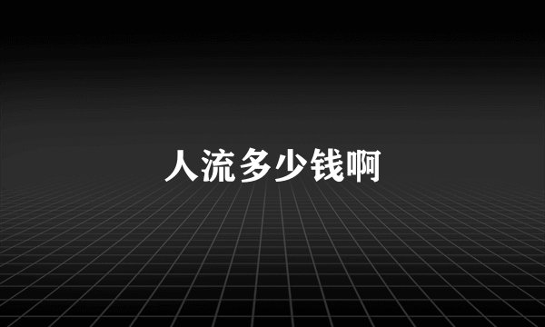 人流多少钱啊