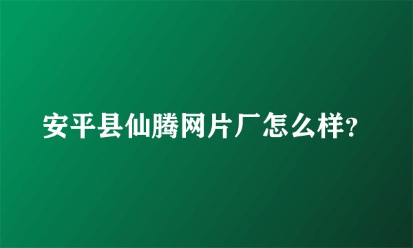 安平县仙腾网片厂怎么样？