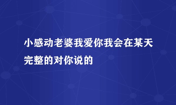 小感动老婆我爱你我会在某天完整的对你说的
