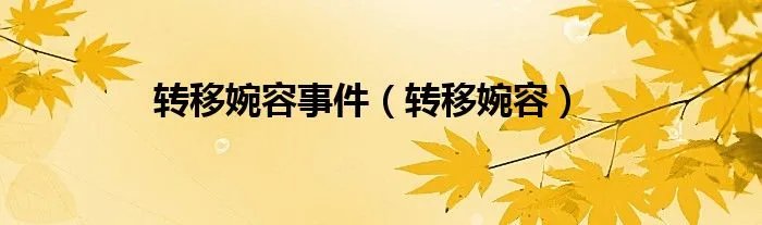 转移婉容事件（转移婉容）