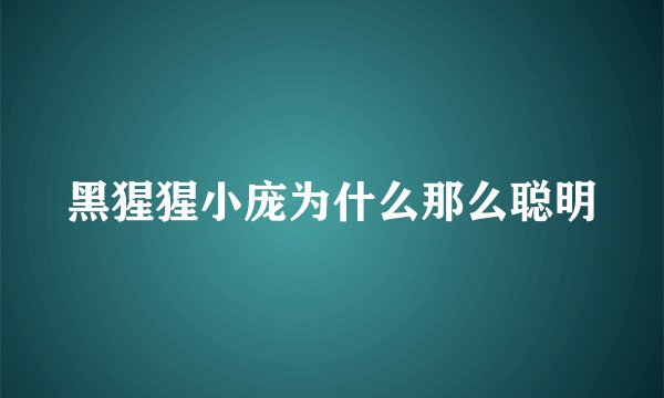 黑猩猩小庞为什么那么聪明
