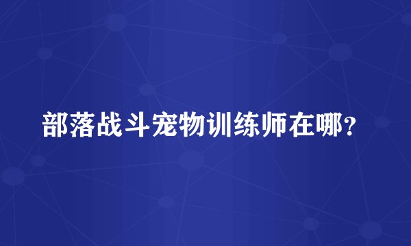 部落战斗宠物训练师在哪？