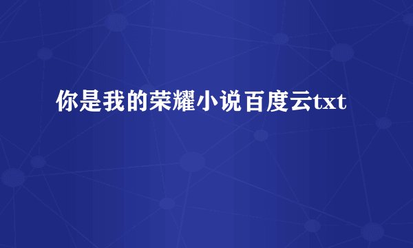 你是我的荣耀小说百度云txt