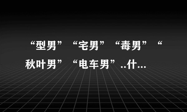 “型男”“宅男”“毒男”“秋叶男”“电车男”..什么意思啊？？如题 谢谢了