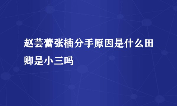 赵芸蕾张楠分手原因是什么田卿是小三吗