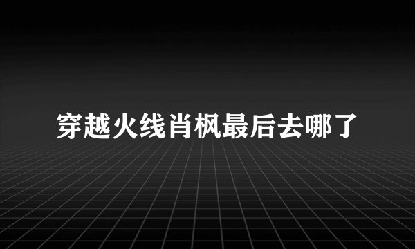 穿越火线肖枫最后去哪了